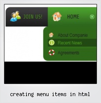 Creating Menu Items In Html