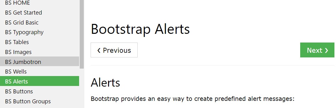 Bootstrap alert  information