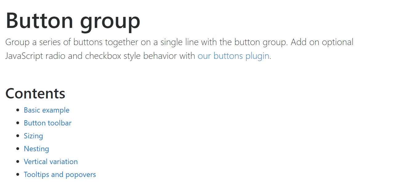 Bootstrap button group  main  information