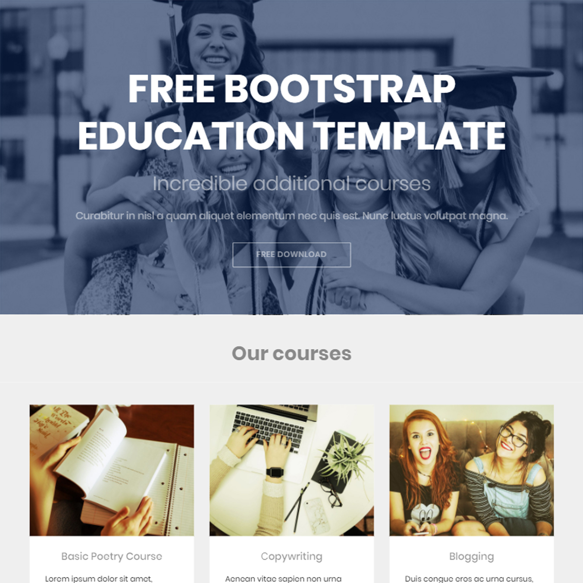 Free Download Bootstrap Education Templates