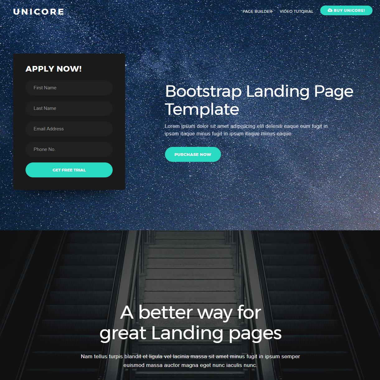 Free Download Bootstrap One Page Themes
