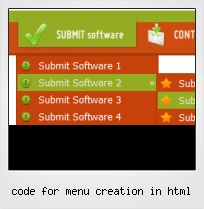 Code For Menu Creation In Html