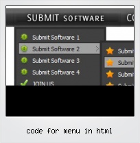 Code For Menu In Html