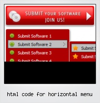 Html Code For Horizontal Menu