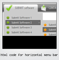 Html Code For Horizontal Menu Bar