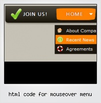 Html Code For Mouseover Menu