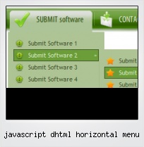 Javascript Dhtml Horizontal Menu