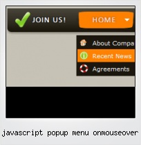 Javascript Popup Menu Onmouseover