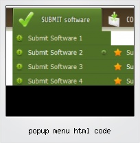 Popup Menu Html Code