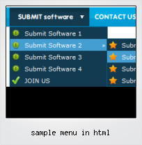 Sample Menu In Html Sample Menu In Html