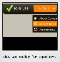 Show Asp Coding For Popup Menu